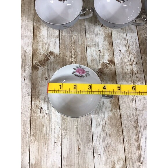 Vintage Seyei Fine China Tea Cup & Saucer Lot of 4 Floral Rose Bella Maria 2129 - Picture 8 of 10